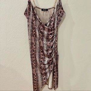 MISGUIDED Midi snake print dress / Size 10